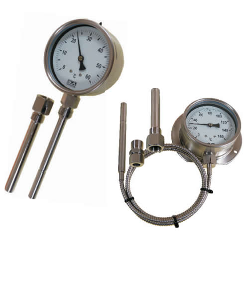 Gas Actuated thermometer industrial gauge
